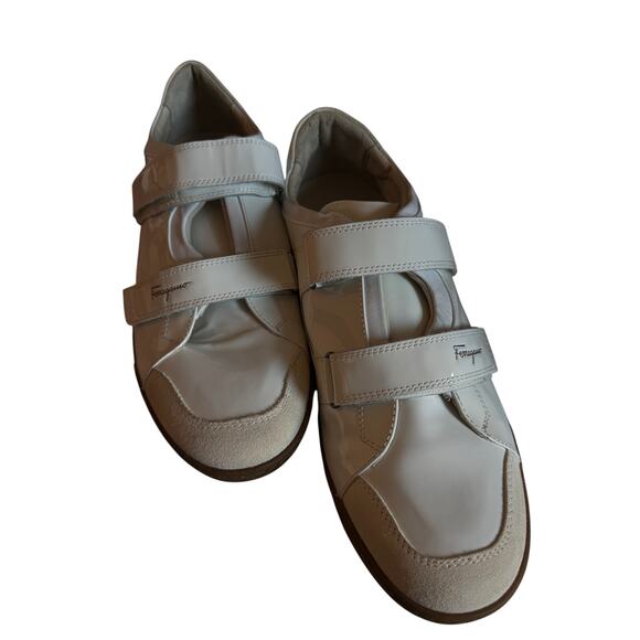 Salvatore Ferragamo NWB White Patent Calf Suede Sneakers main image 5